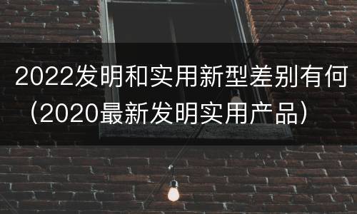 2022发明和实用新型差别有何（2020最新发明实用产品）