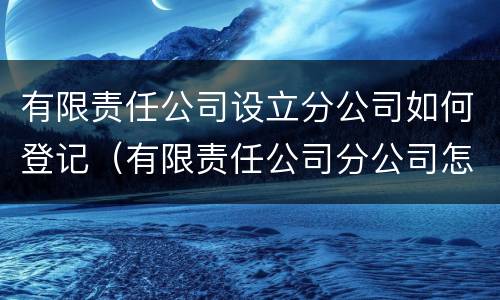 有限责任公司设立分公司如何登记（有限责任公司分公司怎么注册）