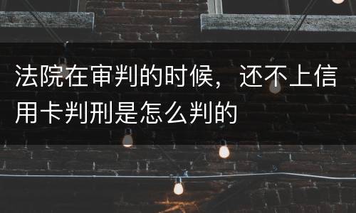 法院在审判的时候，还不上信用卡判刑是怎么判的