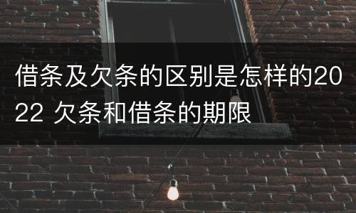借条及欠条的区别是怎样的2022 欠条和借条的期限