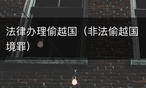 法律办理偷越国（非法偷越国境罪）