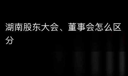 湖南股东大会、董事会怎么区分