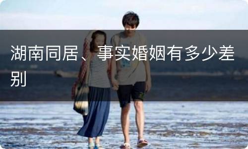湖南同居、事实婚姻有多少差别