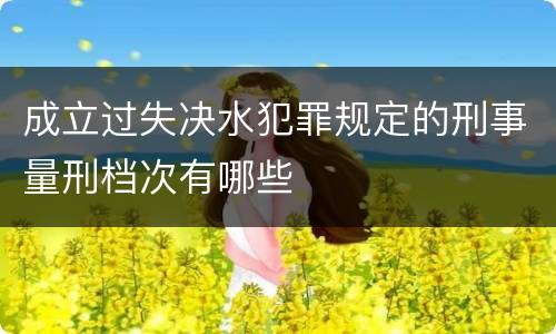 成立过失决水犯罪规定的刑事量刑档次有哪些