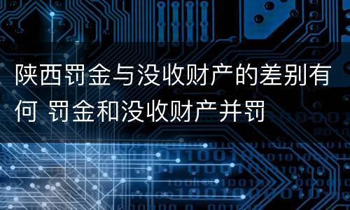 陕西罚金与没收财产的差别有何 罚金和没收财产并罚