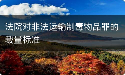 法院对非法运输制毒物品罪的裁量标准