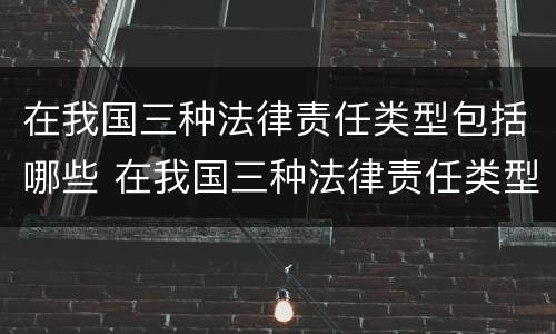 在我国三种法律责任类型包括哪些 在我国三种法律责任类型包括哪些