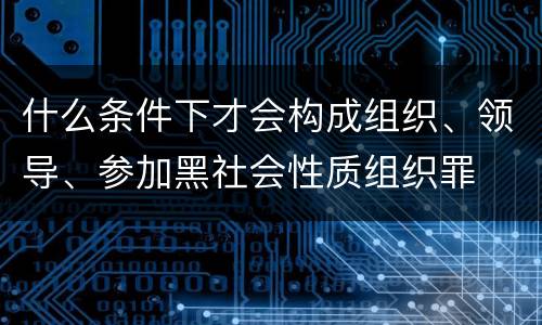 什么条件下才会构成组织、领导、参加黑社会性质组织罪