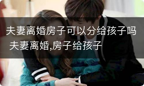 夫妻离婚房子可以分给孩子吗 夫妻离婚,房子给孩子