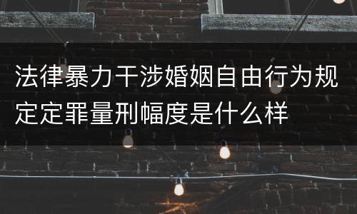 法律暴力干涉婚姻自由行为规定定罪量刑幅度是什么样
