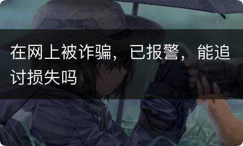 在网上被诈骗，已报警，能追讨损失吗