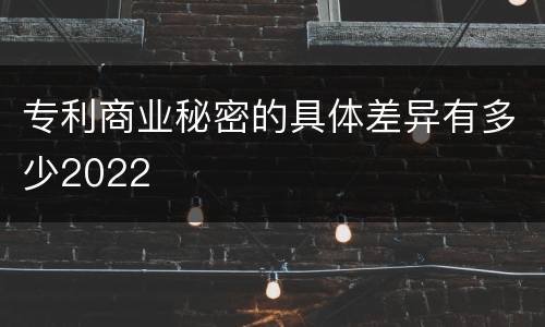 专利商业秘密的具体差异有多少2022
