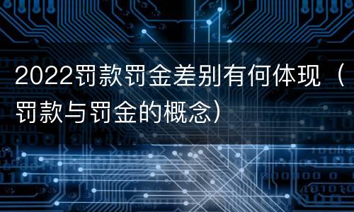 2022罚款罚金差别有何体现（罚款与罚金的概念）