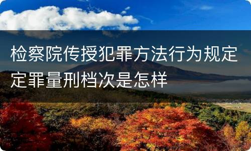 检察院传授犯罪方法行为规定定罪量刑档次是怎样