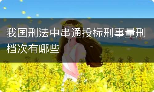 我国刑法中串通投标刑事量刑档次有哪些