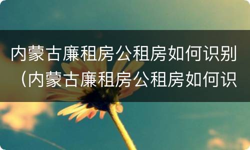 内蒙古廉租房公租房如何识别（内蒙古廉租房公租房如何识别房源）