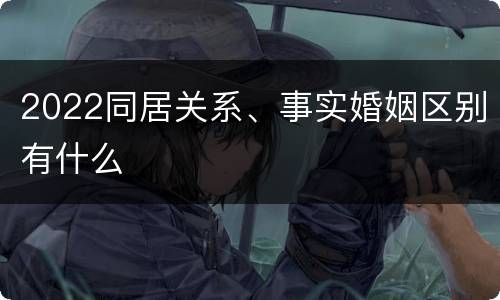 2022同居关系、事实婚姻区别有什么