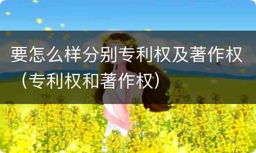 要怎么样分别专利权及著作权（专利权和著作权）