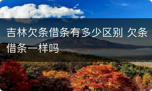 吉林欠条借条有多少区别 欠条借条一样吗