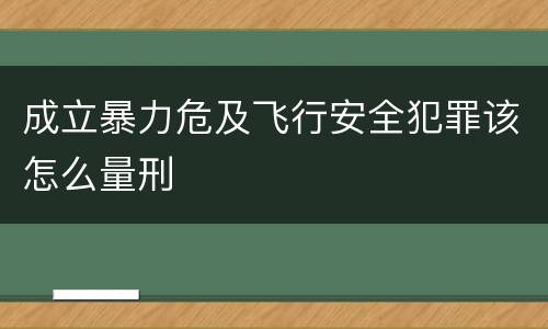成立暴力危及飞行安全犯罪该怎么量刑