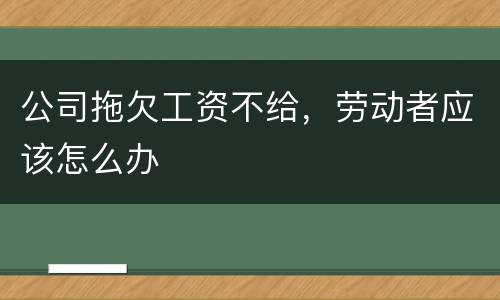 公司拖欠工资不给，劳动者应该怎么办