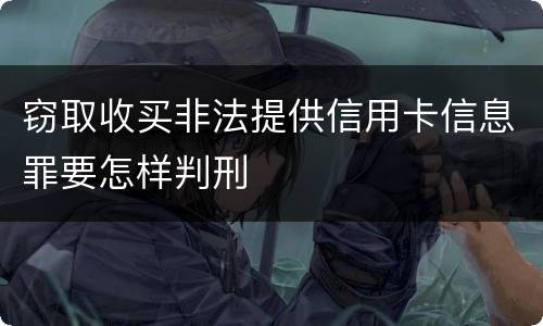 窃取收买非法提供信用卡信息罪要怎样判刑
