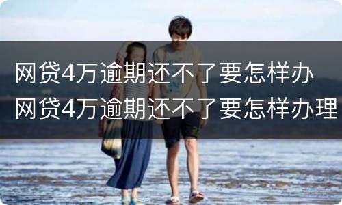 网贷4万逾期还不了要怎样办 网贷4万逾期还不了要怎样办理