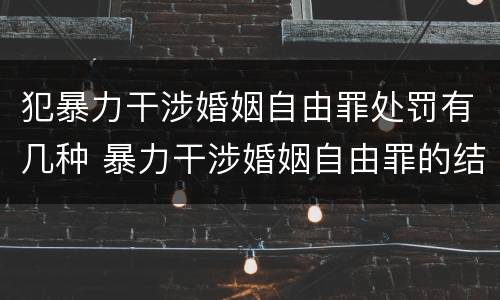 犯暴力干涉婚姻自由罪处罚有几种 暴力干涉婚姻自由罪的结果加重犯