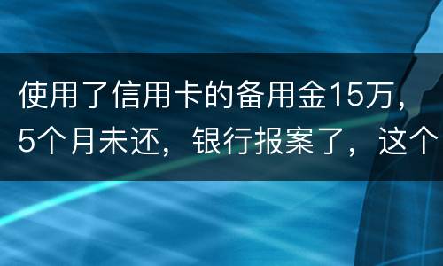 使用了信用卡的备用金15万，5个月未还，银行报案了，这个怎么处理