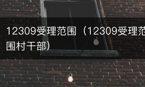 12309受理范围（12309受理范围村干部）