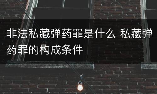 非法私藏弹药罪是什么 私藏弹药罪的构成条件