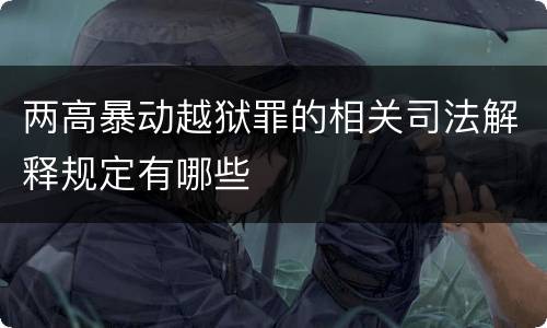 两高暴动越狱罪的相关司法解释规定有哪些