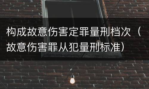 构成故意伤害定罪量刑档次（故意伤害罪从犯量刑标准）