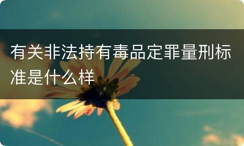 有关非法持有毒品定罪量刑标准是什么样