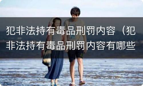 犯非法持有毒品刑罚内容（犯非法持有毒品刑罚内容有哪些）