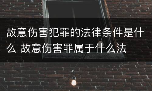 故意伤害犯罪的法律条件是什么 故意伤害罪属于什么法
