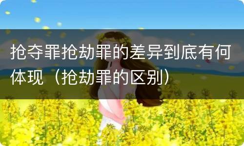 抢夺罪抢劫罪的差异到底有何体现（抢劫罪的区别）