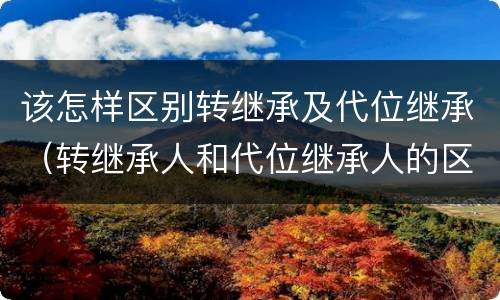 该怎样区别转继承及代位继承（转继承人和代位继承人的区别）