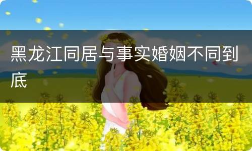 黑龙江同居与事实婚姻不同到底