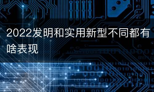 2022发明和实用新型不同都有啥表现
