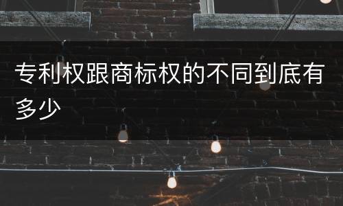 专利权跟商标权的不同到底有多少
