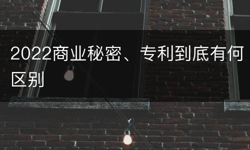 2022商业秘密、专利到底有何区别
