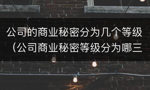 公司的商业秘密分为几个等级（公司商业秘密等级分为哪三种）