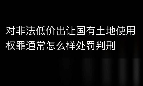 对非法低价出让国有土地使用权罪通常怎么样处罚判刑
