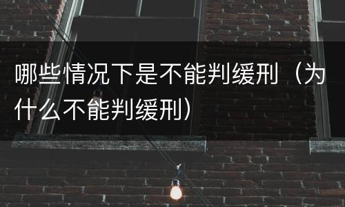 哪些情况下是不能判缓刑（为什么不能判缓刑）