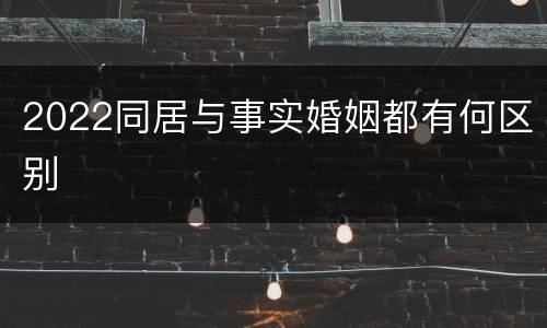 2022同居与事实婚姻都有何区别