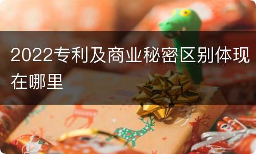 2022专利及商业秘密区别体现在哪里