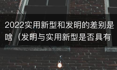 2022实用新型和发明的差别是啥（发明与实用新型是否具有实用性）