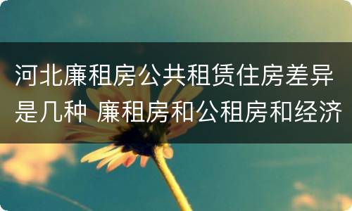 河北廉租房公共租赁住房差异是几种 廉租房和公租房和经济适用房有什么区别
