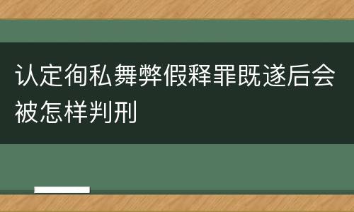 认定徇私舞弊假释罪既遂后会被怎样判刑